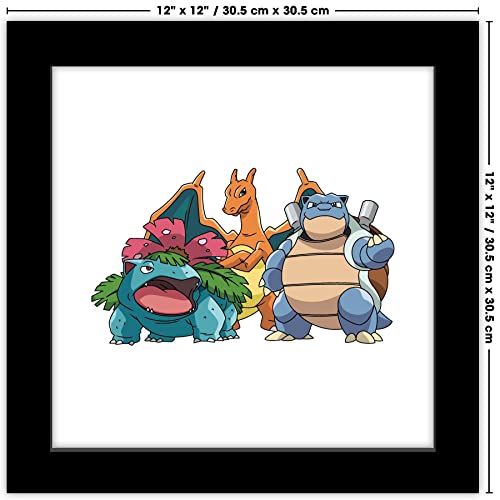 Gallery Pops Pokemon - Blastoise, Charizard, Venusaur Wall Art, Black Framed Version, 12'' x 12'' - Thumbnail 7