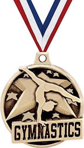 Crown Awards 1.5" Gymnastics Medal - Gold Gymnastics Award Medals Prime