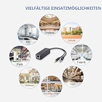 [2 Stück] Poe-Splitter 10/100 Mbit/s 12 V/1 A, 5.5 x 2.1 mm DC, IEEE 802.3af-konform für CCTV-Kamera – Ansicht 6