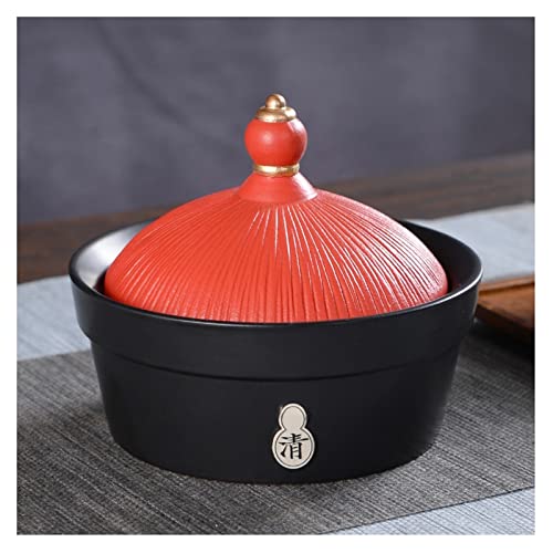 LBRYVTCE Posacenere per la casa Posacenere in Ceramica Multifunzionale con Coperchio Cassetto di Cenere Decorazione Desktop Decoration Box (5,7 × 5,7 × 5,3 Pollici) Posacenere a casa(B)