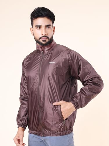 Image of Dollar Men's Polyester Solid Windcheater Jacket With Zipper Pockets