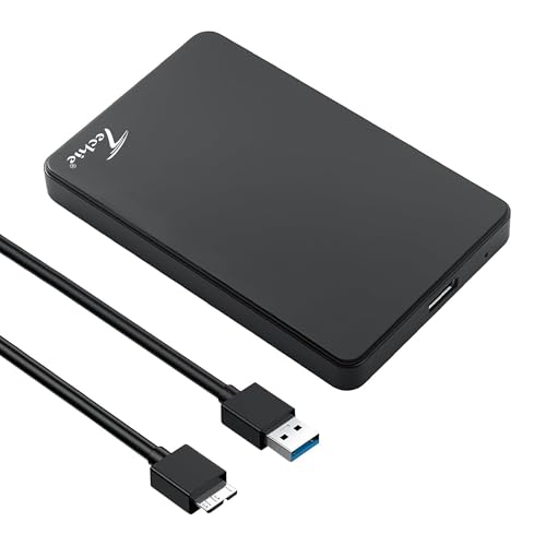 Image of TECHIE 2.5 inch External Hard Drive Enclosure, HDD /SSD Enclosure, USB 3.0, Easy-Install Shockproof Case for Windows, macOS, Linux, Drives up to 4TB, Black
