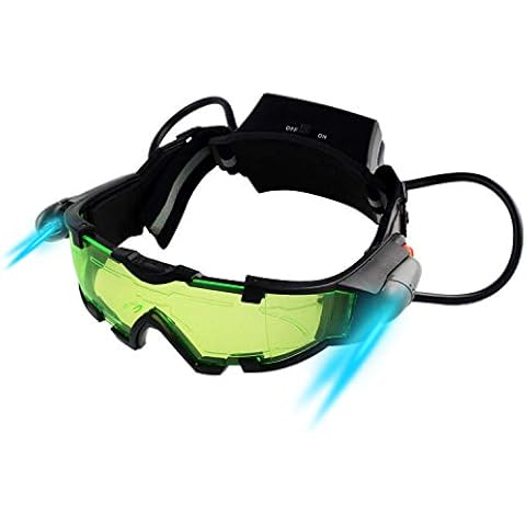 Yolyoo Night Vision Goggles,Spy Googles Spy Gear Adjustable Kids LED Night Goggles Flip-Out Lights Green Lens for Racing Bicycling, Skying to Protect Eyes Children's Day Gift Cover