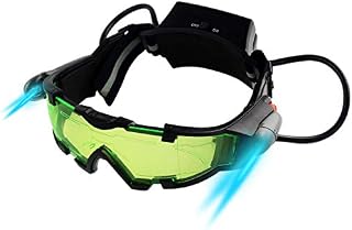 Yolyoo Spy Night Vision Goggles, Adjustable Kids LED Night Goggles Flip-Out Lights Green