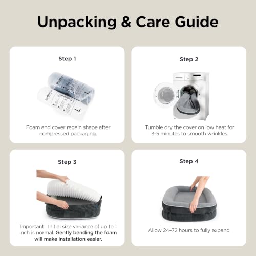 Bedsure 360°Oval Bolster Orthopedic Dog Beds Large Sized Dog,35" Grey - image 7