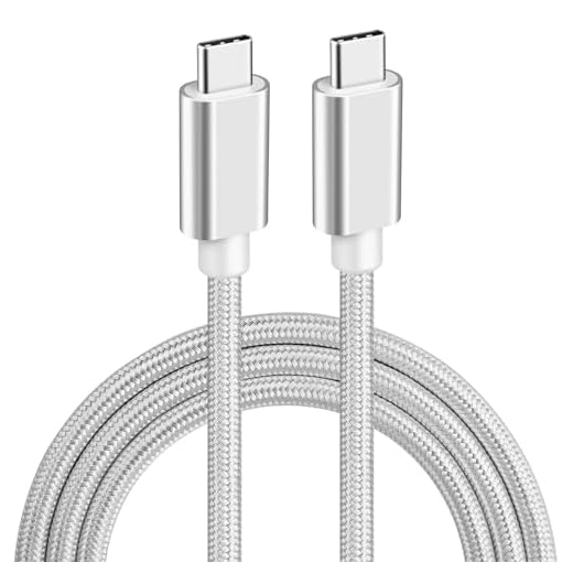 SHANCOSI 10 Foot Long USB C to USB C Cable, Braided Cord Fast Charging Cable for PS5 DualSense and DualSense Edge Controller - White