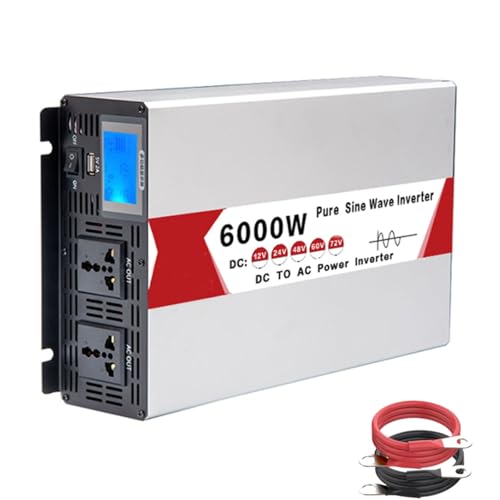 Image of 6000W Pure Sine Wave Inverter - High Efficiency Power Converter for Home & RV, Clean Energy Solution, Quiet Operation, Overload Protection, Ideal for Electronics & Appliances