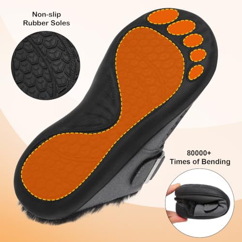 JOINFREE Womens Wide Suede Slippers Warm Plush Slip On House Clogs Grey 9.5 by JOINFREE - Used condition - Image 7