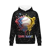 COOPASIA Boys Hoodie Custom Sweatshirts with Name, Personalized Pullover with Pocket, Baseball Hoodies for Teens Kids Youth Yellow