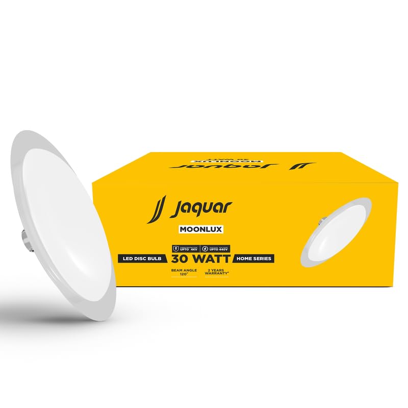 - Moonlux 30W Disc Led Cool White Light, Round Indoor Lighting For Hotels, Retails Shops and Home Spaces | Modern Design with B22 Base | 2 Years Warranty | Pack of 1