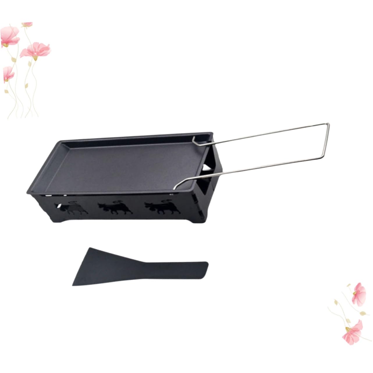 CIYODO Baking Pans Sets Nonstick 4-piece Mini Baking Tray Set Stove Top Grill Cheese Fondue Tool Outdoor Cooking Easy Cleaning