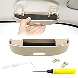 MTYUHD Car Sunglasses Case for Audi A3 8V 8Y A4 B8 B9 A5 F5, ABS Portable Glasses Case Multifunctional Eyeglasses Organizer Storage Box Interior Accessories,Beige