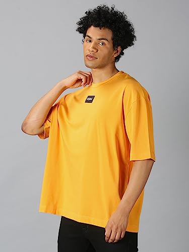 Image of URGEAR Men's Cotton Printed Drop Shoulder - Hip Hop - Down Shoulder- Baggy Loose fit- Stylish Oversized t Shirts for Men