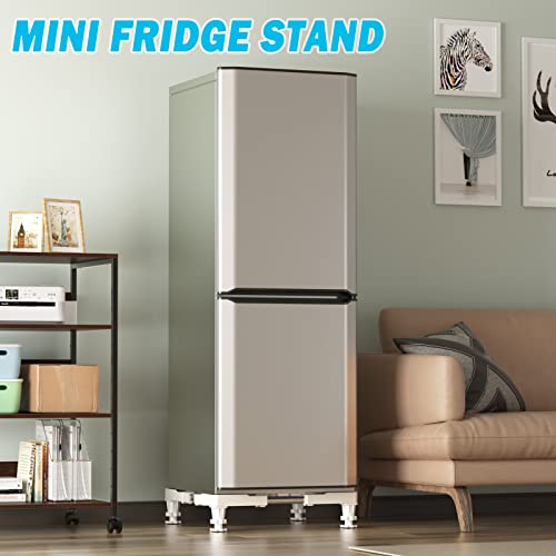 Seisso Mini Fridge Stand, Universal Refrigerator Stand Adjustable Stand Base With 4 Heavy Duty Feet, Multi-Functional Washing Machine Pedestal For Washer Dryer Appliance, Max Load 661Lb /300Kg(White) #TOP1