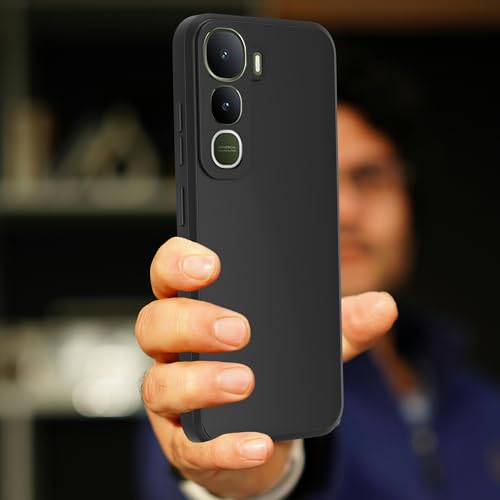 Image of A rtistque Back Cover Case for Vivo Y400 5G with Camera Protection | Shockproof TPU|Stylish Protective Design|Slim Fit|Ultra Matte| Back Cover - Black