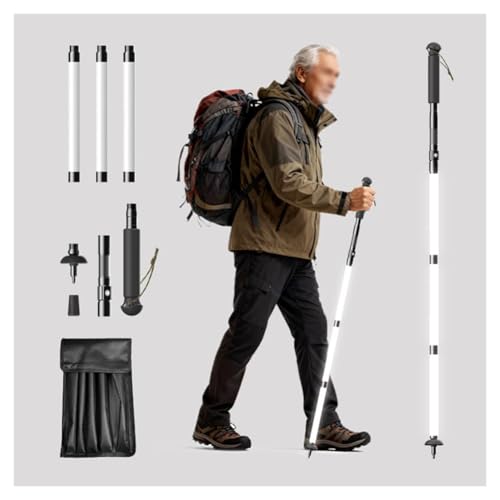 Pobbycrafm Palos Senderismo Bastones Trekking Plegables Bastones para Caminar Baston Extensible Palos Senderismo Plegables BastóN De Senderismo con LED 136 cm