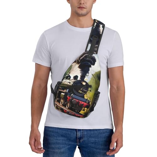 Bolso bandolera con estampado de tren para mujer y hombre miniatura 7