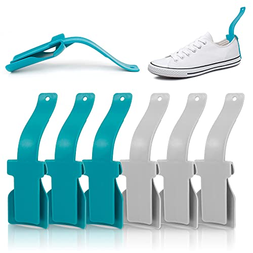 YUEYUAN Aide à Chaussures Paresseux 10 Pcs Corne de chaussure en plastique Paresseux Chausse-Pied Chausse Pied Lazy Shoe Helper Pour Toutes Les Tailles de chassure (Bleu, Gris)