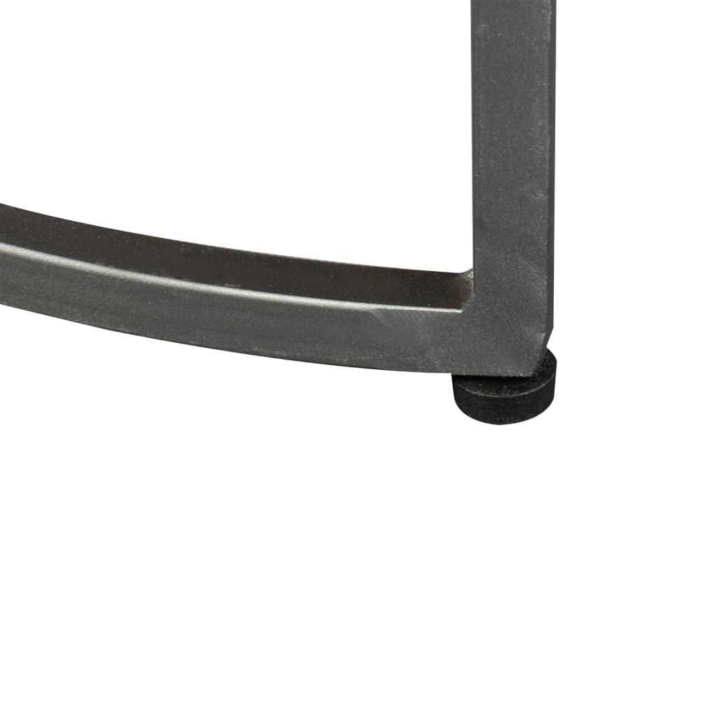 Juego de 2 mesas auxiliares de madera maciza de mango con patas de hierro, 55 x 45 cm y 45 x 38 cm, como mesa de café, mesa de sofá, mesa de almacenamiento en el salón