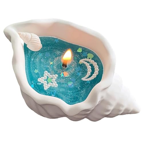 Wuyooprt Vela de caracola, velas perfumadas con temática de playa, velas decorativas de aromaterapia natural, vela de cera de soja hecha a mano para cumpleaños