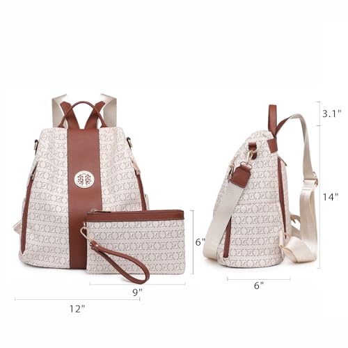 Image of Women Fashion Backpack Purse Multi Pockets Anti-Theft Rucksack Travel Shoulder Bag Handbag