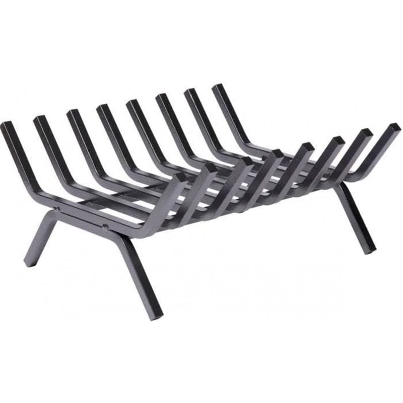 Grille porte bûches en acier forgé 8 barreaux | 40x35x15 cm | Stockage bois | Support foyers ouverts chenêts | QEM
