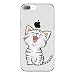 Produktbild Homikon Silikon Hülle Karikatur Kat TPU Tasche Handyhülle Transparente Durchsichtig Weiche Flexible Schutzhülle Stoßfeste Stoßdämpfend Soft Case Kompatibel mit iPhone 8 Plus/7 Plus - Weiße Katze