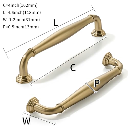 khtumeware 10 Pack 4 Inch(102mm) Champagne Bronze Heavy Duty Solid Cabinet Pulls Satin Brass Cabinet Handles Heavy Duty Solid Cabinet Hardware for Cupboard Drawer Pulls Dresser Handle by khtumeware - Used condition - Image 2