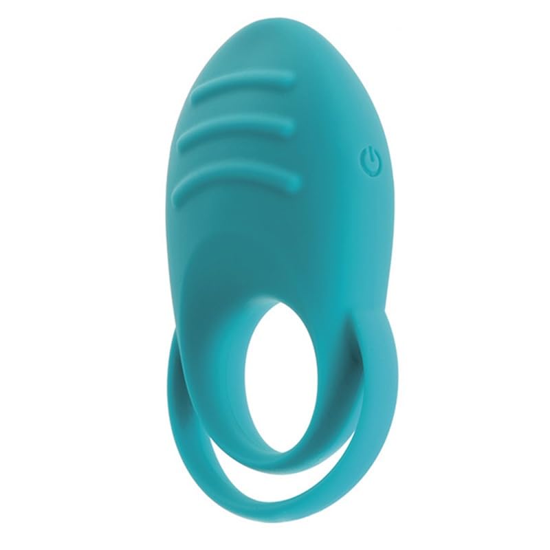 Nexo, Anillo Vibrador Hombre, Recargable USB, 3 Intensidades, 7 Modos de Vibración (Turquesa)