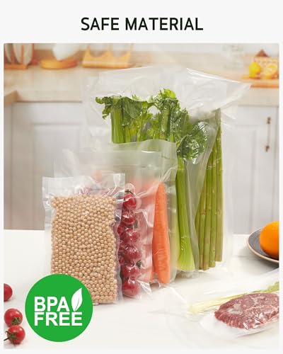 Image of Syntus 300 Pcs Vacuum Sealer Bags for Food, 8x12+6x10, BPA Free | Precut Bags, 150 Quart + 150 Pint, Sous Vide Microwave Freezer Safe, Food Vacuum Storage, For All Vacuum Sealers