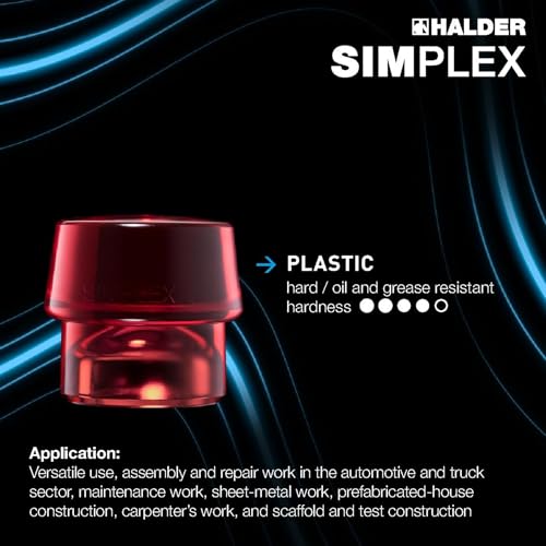 Image of Halder Simplex Hard Plastic Replacement Insert 3206.050 - 70 Shore D, Oil & Grease Resistant for Assembly, Maintenance, Sheet-Metal, Carpentry - 50mm