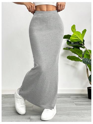 Image of GORGLITTER Women's Trendy Pencil Long Maxi Skirts High Waisted Skirt