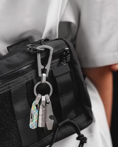 Image of KeyUnity KK05 Titanium Mini Pocket Knife, 1.06-Inch Blade, Graffiti Green | Lightweight EDC Knife for opening packages and snack wrappers, removing clothing tags, and handling everyday tasks