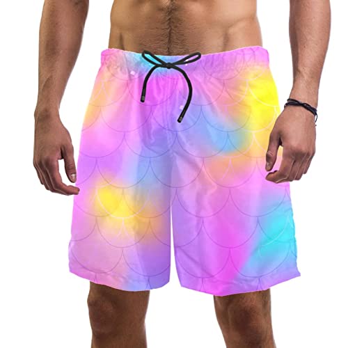 Maillots de bain hommes à motifs écailles colorées JDEZ idéal pour vos vacances
