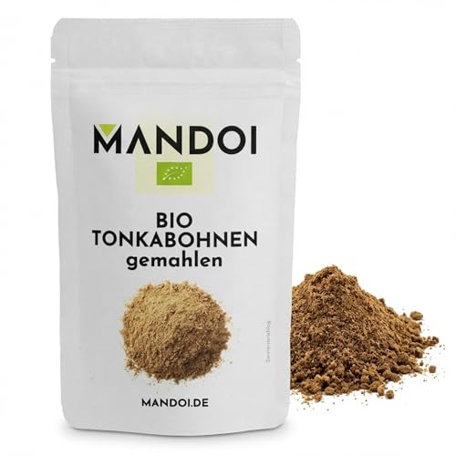 Mandoi BIO Tonkabohne gemahlen 25g feinstes Tonka Bohnen Pulver aus Brasilien zum Backen