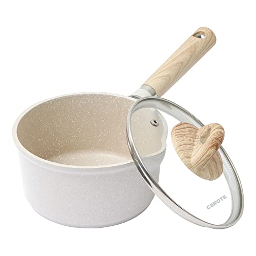 Carote 1.5-QT Nonstick Sauce Pan with Glass Lid, Nonstick Saucepan Covered PFOA FREE