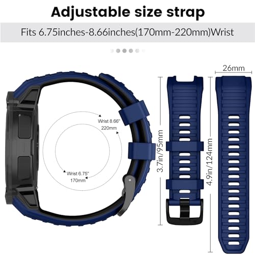 MYSNBKN Watch Strap for Garmin Instinct 2X, Solar, Tactical Soft Silicone Replacement Strap with Adapter Tools - Image 3