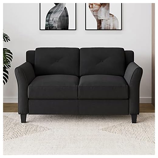 LifeStyle Solutions Grayson Love Seats, 57.87"x32"x32.68", Black