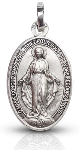 I G J LA MÉDAILLE MIRACULEUSE EN ARGENT MASSIF 925 - L'ORIGINALE - 100% MADE IN ITALY - LES MÉDAILLES DES SAINTS PATRONS