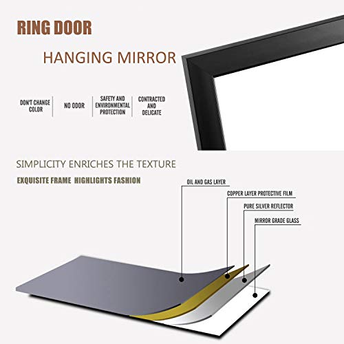 Image of PexFix Full Length Floor Mirror Floor Stand up or Wall Mounted Mirror Mirror Full Length with Thin Frame Mirror,Black,44''x16''