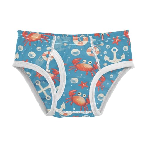 Wusikd Crabs Stars Boys' Underwear Cotton Anchor Boys Briefs Soft Toddler Underwear 2T