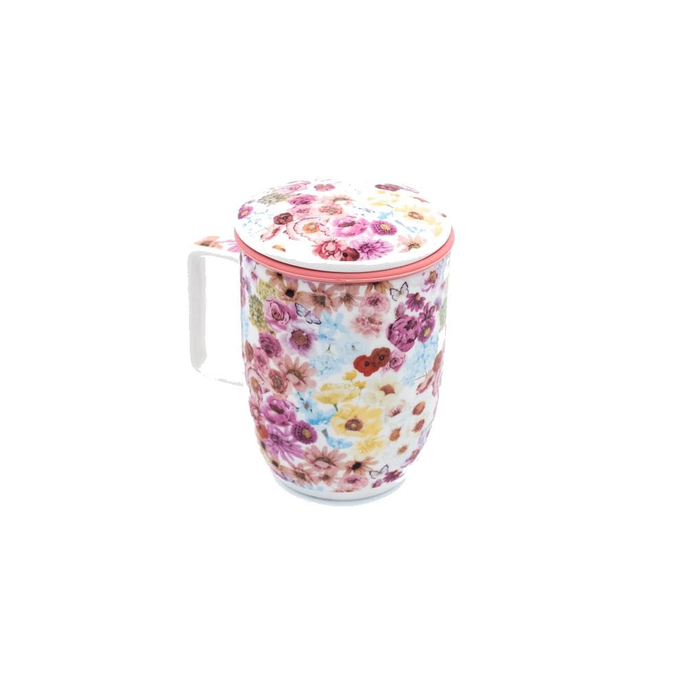TEA SHOP - Taza de Té o Infusiones con filtro, infusor y tapa - Mug Harmony Botanic - Taza para Tés e Infusiones Fabric…