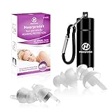 [2019 New Design] Sleeping Ear Plugs, Hearprotek 2 Pairs Ear Plugs (32db & 30db) Ultra Soft Noise Reduction and Hearing Protection earplugs for Side Sleepers, snoring, Travel, Working, Safety (White)