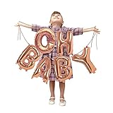 Metallic Oh Baby Rose Gold Balloons Foil Letter 16 Inch Balloon Banner Kit Garland for Girl or Boy...