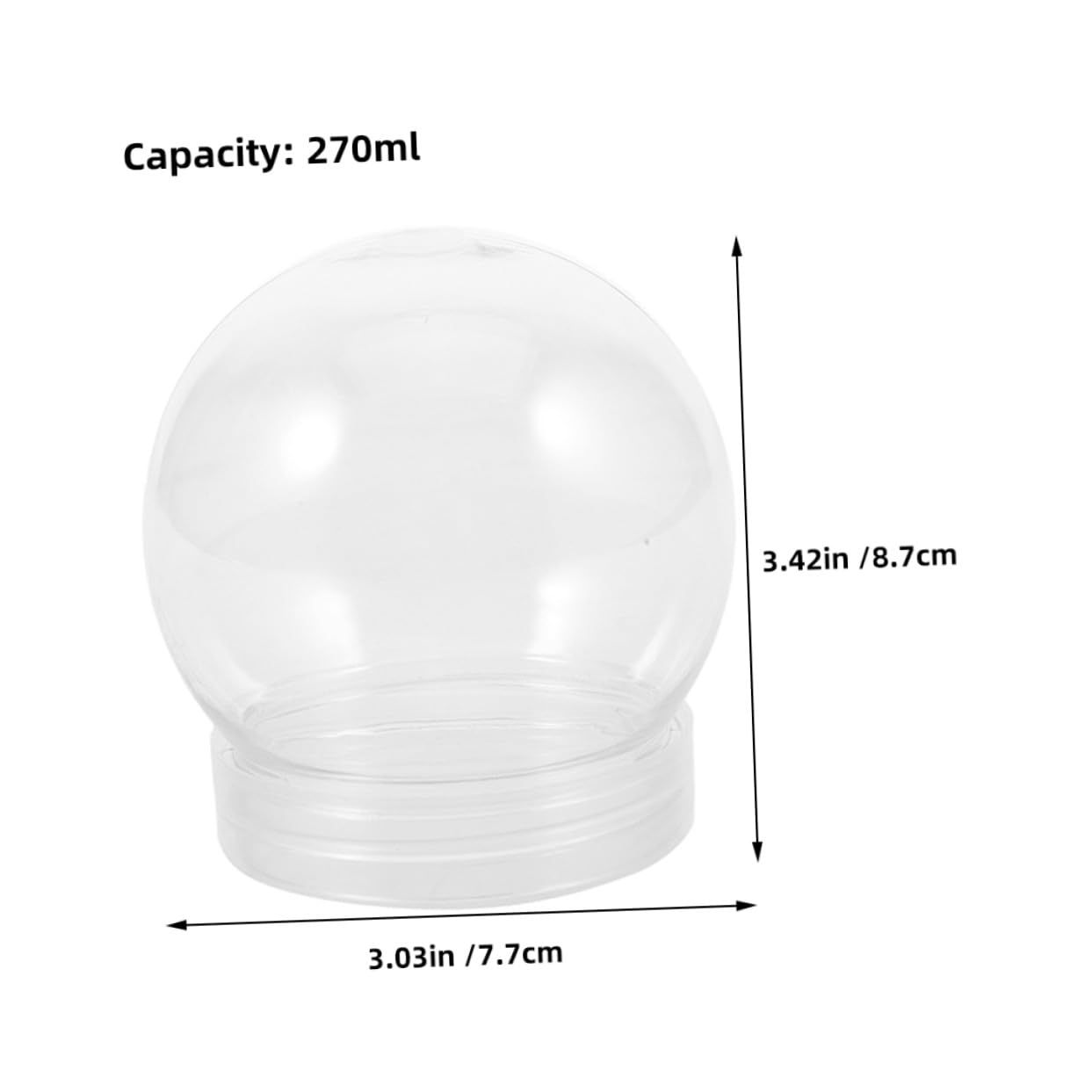 24 Piezas Accesorios para Bolas De Nieve De Plástico Transparente Suministros DIY para Bolas De Agua Vacías Grandes para Manualidades De De Navidad