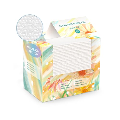 Beauntangly Disposable Face Towels XL, 50 Count