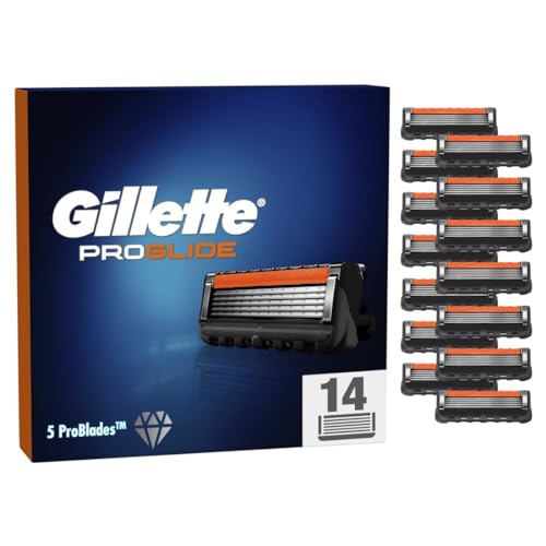 Gillette ProGlide Rasoir Pour Homme, Pack de 14 Recharges De Lames, Conçu Pour un Rasage Précis et Confortable, Avec Lubrastrip pour une Glisse Douce
