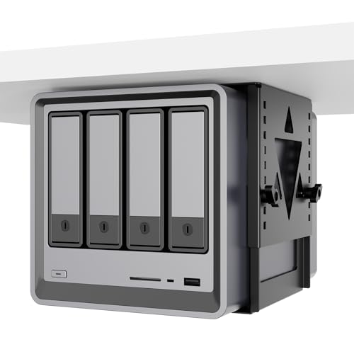 Image of PUTORSEN Under Desk Mini PC Mount NAS Mount Bracket Holder, Height and Width Adjustable CPU Holder for Mac mini Desktop Computer, Mini PC, Small Form Factor Desktop Tower