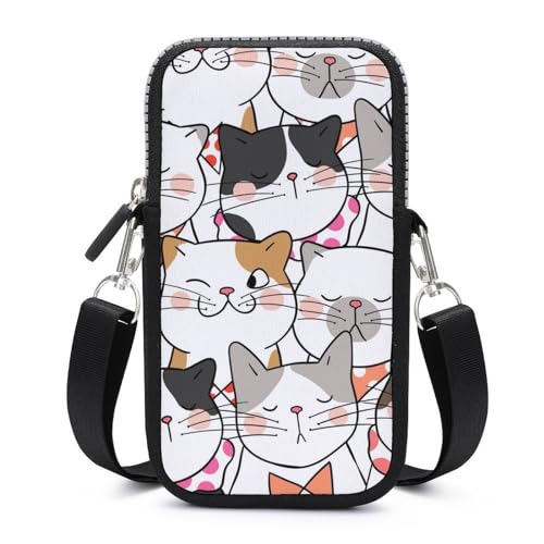 Portefeuille pochette chat dessin animé 17.5x10x2cm pour ranger son smartphone
