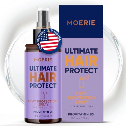 Moerie Hair Heat Protectant Spray – Thermal Protection Mist up to 450°F – Lightweight Anti-Frizz Heat Protector for Flat Iron, Curling Iron & Blow Dryer – Safe for All Hair Types